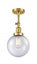 Innovations Lighting 201F-SG-G204-8 - Beacon - 1 Light - 8 inch - Satin Gold - Adjustable Semi-Flush Mount