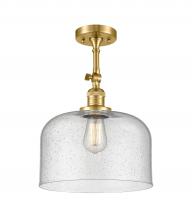 Innovations Lighting 201F-SG-G74-L-LED - Bell - 1 Light - 12 inch - Satin Gold - Adjustable Semi-Flush Mount