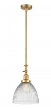 Innovations Lighting 206-SG-G222-LED - Seneca Falls - 1 Light - 10 inch - Satin Gold - Stem Hung - Adjustable Mini Pendant