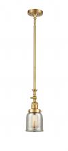 Innovations Lighting 206-SG-G58-LED - Bell - 1 Light - 5 inch - Satin Gold - Stem Hung - Adjustable Mini Pendant