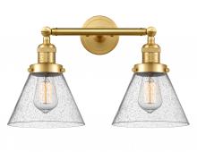 Innovations Lighting 208-SG-G44-LED - Cone - 2 Light - 18 inch - Satin Gold - Adjustable Bath Vanity Light