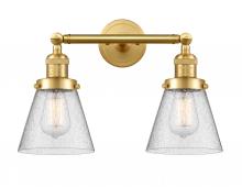 Innovations Lighting 208-SG-G64-LED - Cone - 2 Light - 16 inch - Satin Gold - Adjustable Bath Vanity Light