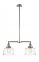 Innovations Lighting 209-SN-G713-LED - Bell - 2 Light - 21 inch - Brushed Satin Nickel - Stem Hung - Adjustable Island Light