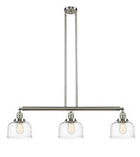 Innovations Lighting 213-SN-G713-LED - Bell - 3 Light - 41 inch - Brushed Satin Nickel - Stem Hung - Adjustable Island Light