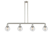 Innovations Lighting 214-SN-G204-6 - Beacon - 4 Light - 51 inch - Brushed Satin Nickel - Stem Hung - Adjustable Island Light