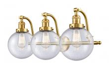 Innovations Lighting 515-3W-SG-G204-8-LED - Beacon - 3 Light - 28 inch - Satin Gold - Adjustable Bath Vanity Light