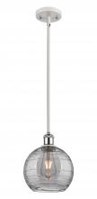 Innovations Lighting 516-1S-WPC-G1213-8SM - Athens Deco Swirl - 1 Light - 8 inch - White Polished Chrome - Mini Pendant