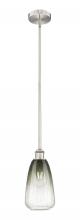 Innovations Lighting 616-1S-SN-G480-6SL - Brookhaven Almond - 1 Light - 6 inch - Brushed Satin Nickel - Stem hung - Mini Pendant