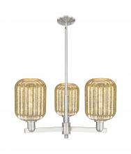 Innovations Lighting 716-3CR-SN-G460-7ME - Preston Cylinder - 3 Light - 18 inch - Satin Nickel - Flush Mount