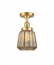 Innovations Lighting 916-1C-SG-G146 - Chatham - 1 Light - 6 inch - Satin Gold - Flush Mount