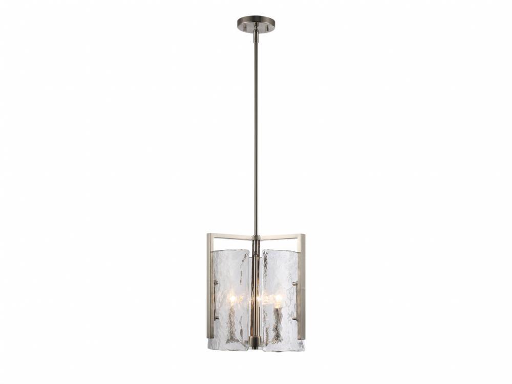 Aenon Linear Pendant in Brushed Champagne Bronze with Hammered Water Glass