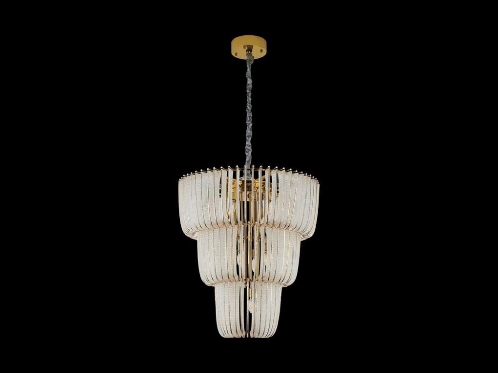 Shahi 3 Tier - 17-Light Chandelier in Titanium Gold