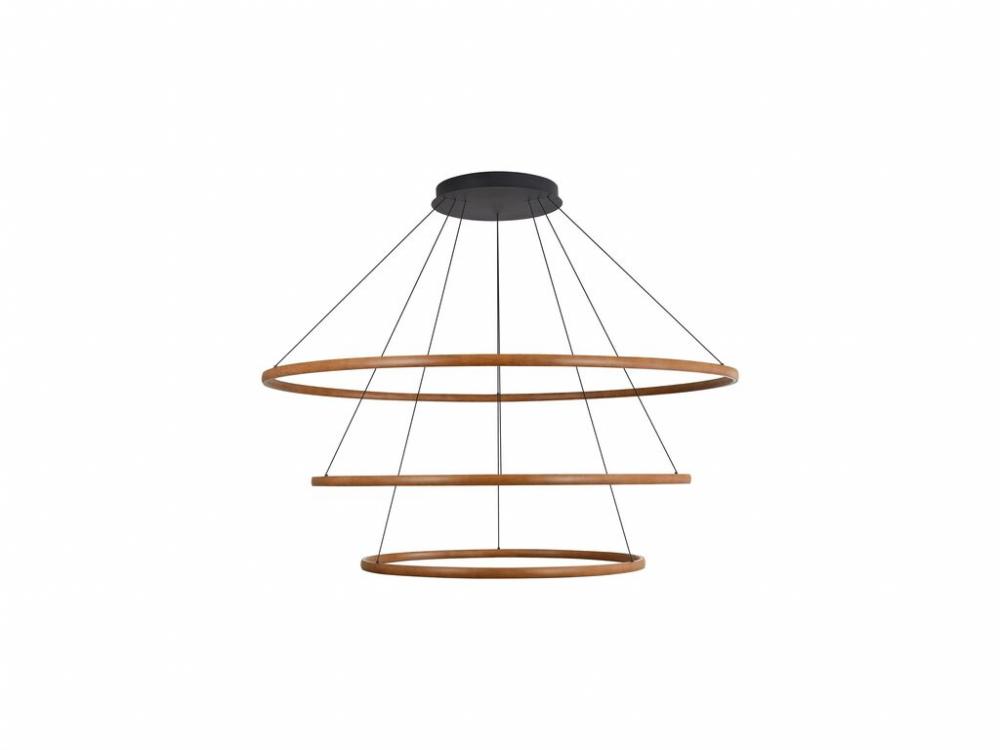 Veritas 3 Tier - 59" LED Ring Chandelier in Walnut