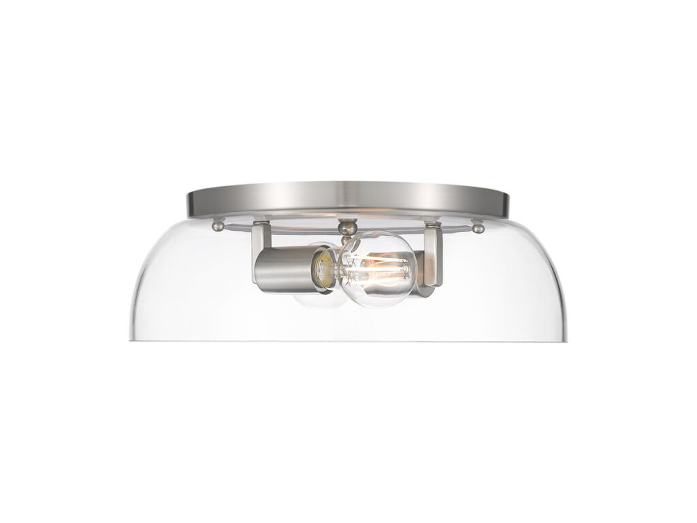 Duncan 14" Flush Mount in Pewter with Clear Glass