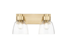Golden 0314-BA2 BCB-CLR - Remy  2 Light Bath Vanity in Brushed Champagne Bronze with Clear Glass Shade