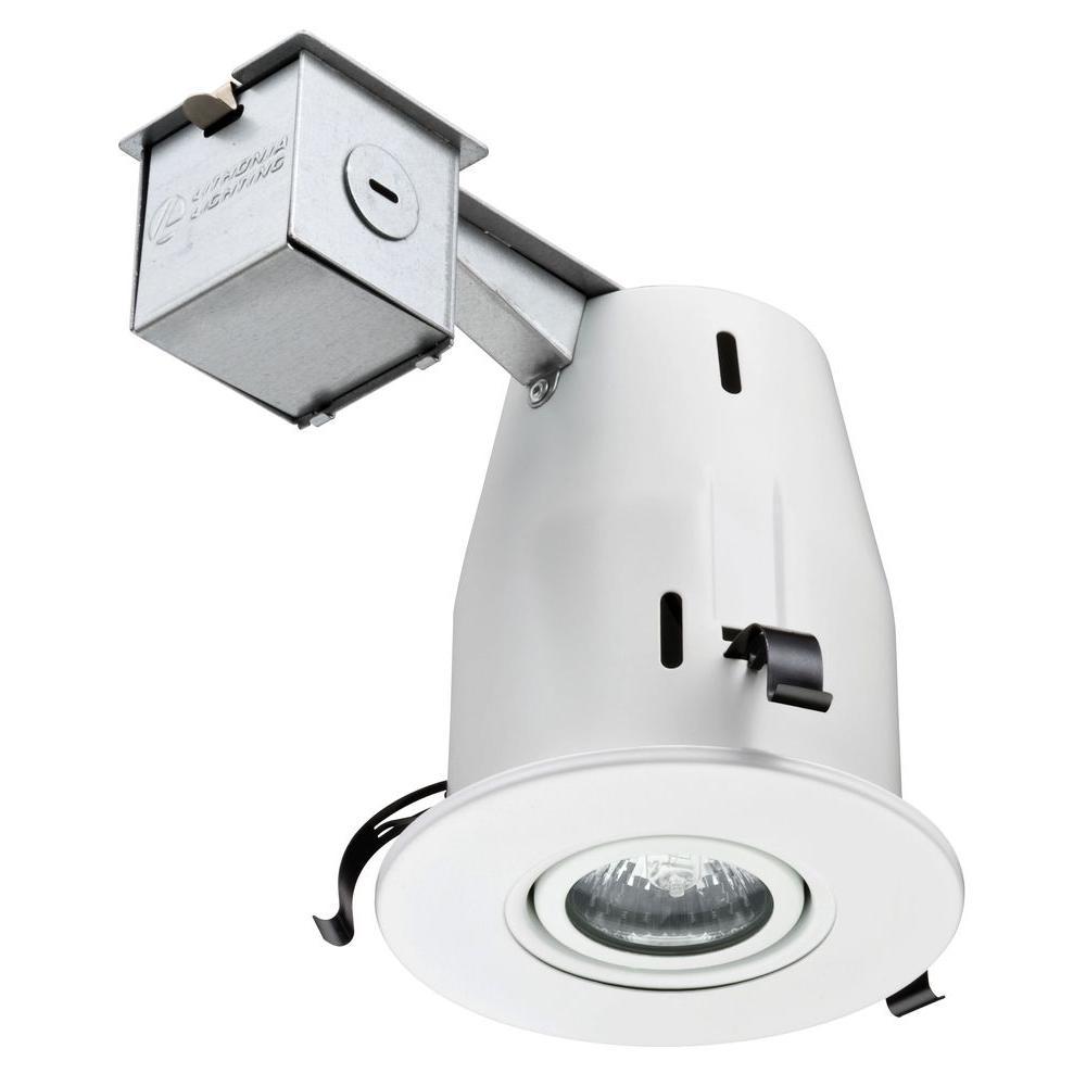 4 in. Matte White Gimbal Recessed Lighting Kit