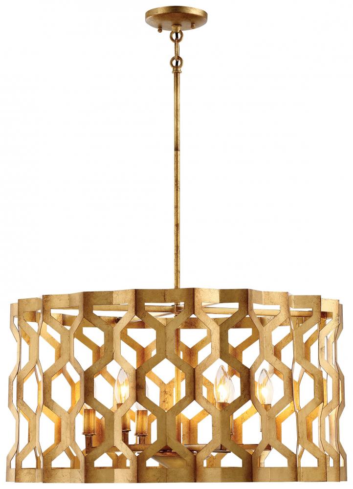 CORONADE - 6 LIGHT DRUM PENDANT - SEMI FLUSH