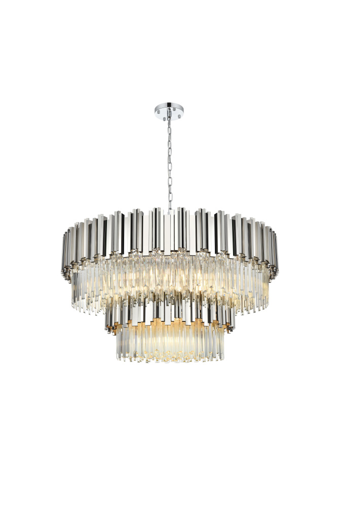 Willow 40 inch Chandelier in Chrome