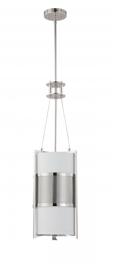 Diesel - 1 Light Vertical Pendant with Slate Gray Fabric Shade - Polished Nickel Finish
