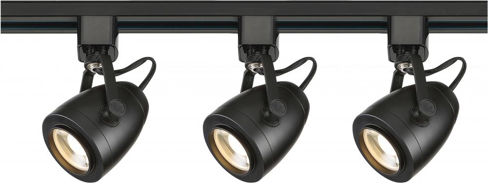 Track Lighting Kit - 12 Watt LED per Head - 3000K - 4 foot Track - 36 degree - Pinch back - Black