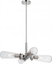 Nuvo 60/5264 - Beaker - 4 Light Hanging Fixture with Clear Glass -Brushed Nickel Finish
