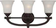 Nuvo 60/5313 - 3-Light Vanity Light Fixture in Georgetown Bronze Finish with Frosted Ribbed Glass