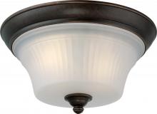 Nuvo 60/5317 - 2-Light Flush Flush Mounted Ceiling Fixture in Georgetown Bronze and Frosted Ribbed Glass