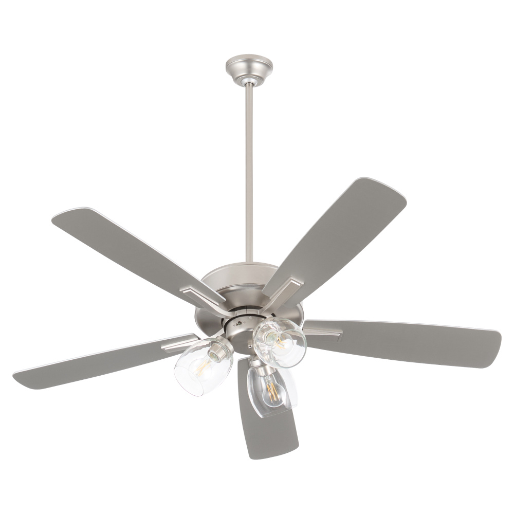 OVATION 3 LIGHT CLEAR GLASS - SATIN NICKEL/WALNUT