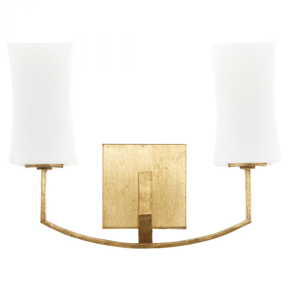 Ayala 2 Light Wall Mount, Gold Leaf