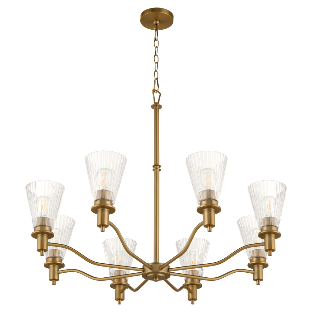 LAWTON 8 LIGHT CHANDELIER - BRUSHED BRASS