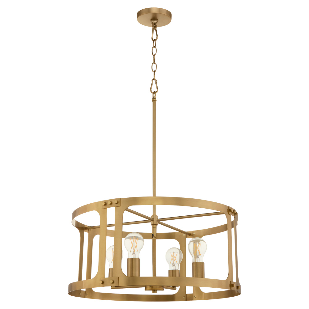 COLBURN 4 LIGHT PENDANT - BRUSHED BRASS